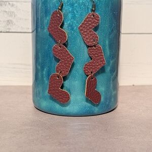 Heart-Shaped Leather Earrings